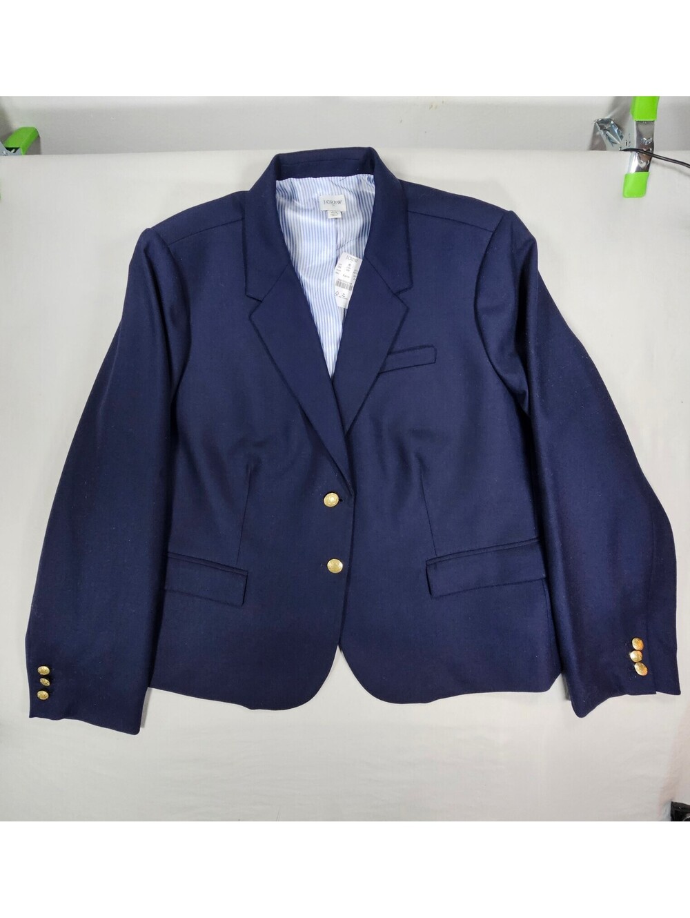 J.Crew Women's Classic Schoolboy Navy Blazer with Gold Buttons. Size 24(3X) NWT